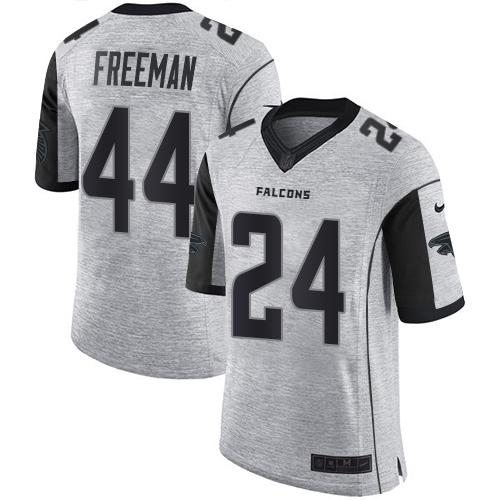 Nike Falcons #24 Devonta Freeman Gray Men's Stitched NFL Limited Gridiron Gray II Jersey - Click Image to Close